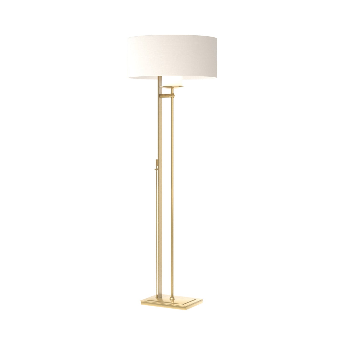 Rook Floor Lamp in Modern Brass (Natural Anna).