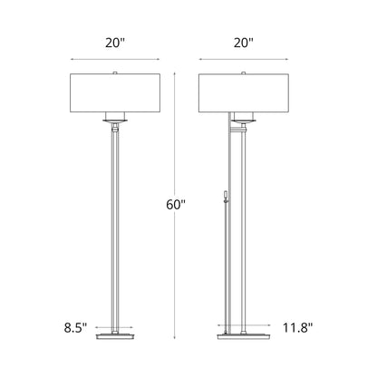 Rook Floor Lamp - line drawing.