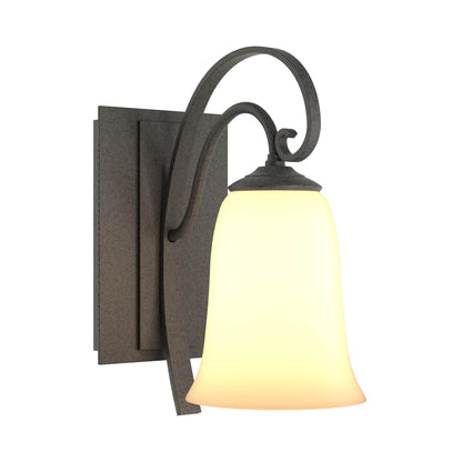 Scroll Bath Wall Light in Natural Iron.