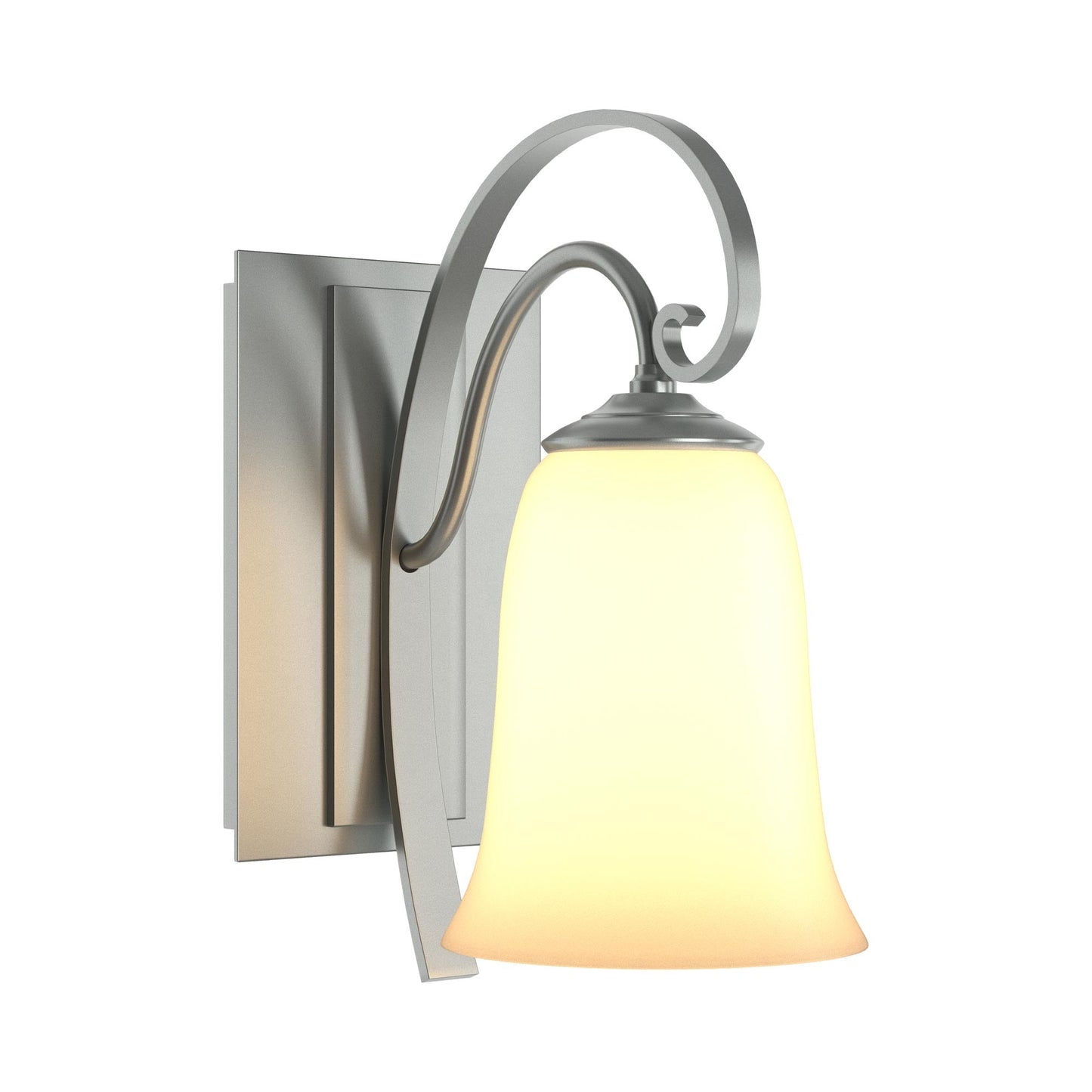 Scroll Bath Wall Light in Vintage Platinum.