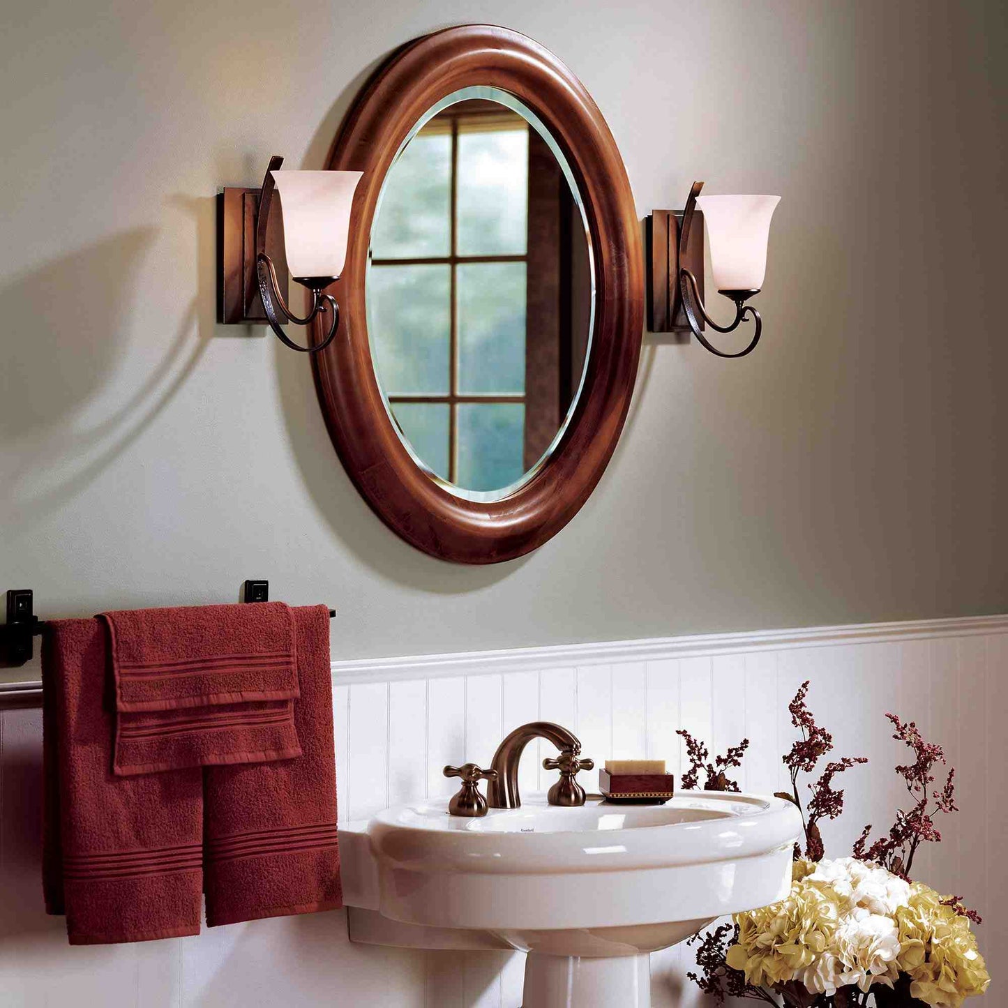 Scroll Bath Wall Light in bathroom.