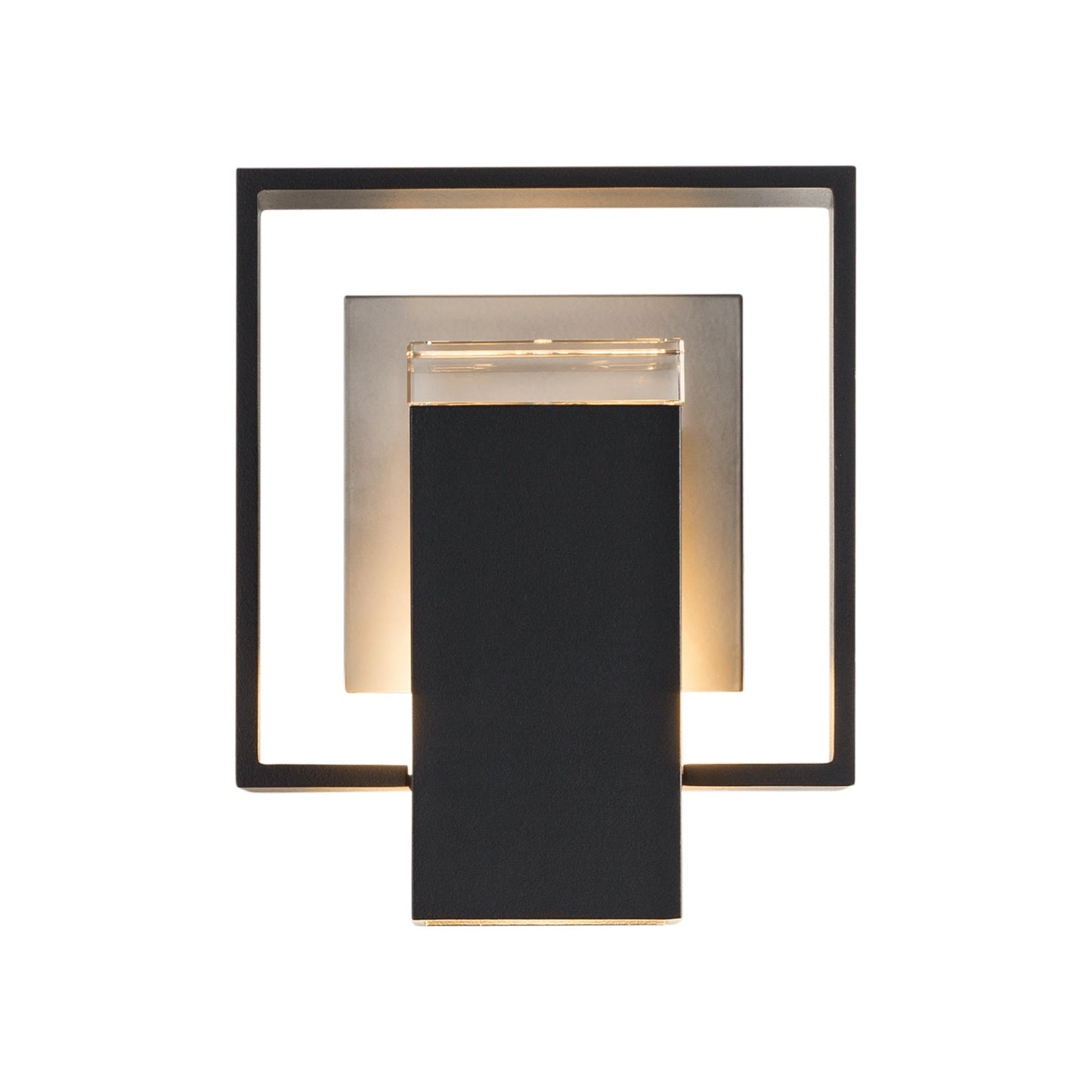 Shadow Box Dark Sky Outdoor Wall Light in Coastal Black/Coastal Burnished Steel (8.5-Inch).
