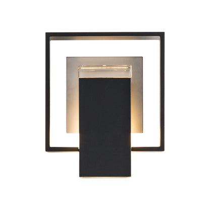 Shadow Box Dark Sky Outdoor Wall Light in Coastal Black/Coastal Burnished Steel (8.5-Inch).