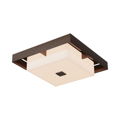 Shadow Box Outdoor Flush Mount Ceiling Light in Coastal Bronze/Coastal Bronze (Small).