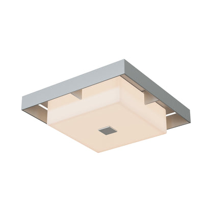 Shadow Box Outdoor Flush Mount Ceiling Light in Coastal Burnished Steel/Coastal Burnished Steel (Small).