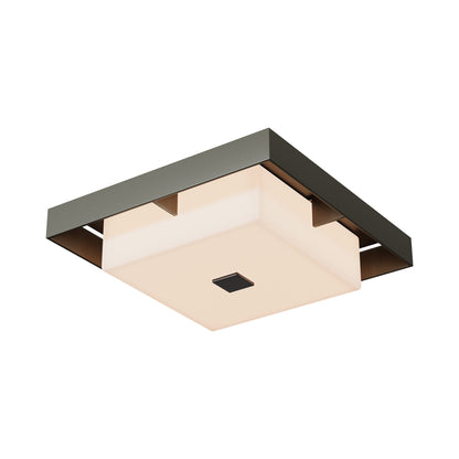 Shadow Box Outdoor Flush Mount Ceiling Light in Coastal Dark Smoke/Coastal Dark Smoke (Small).