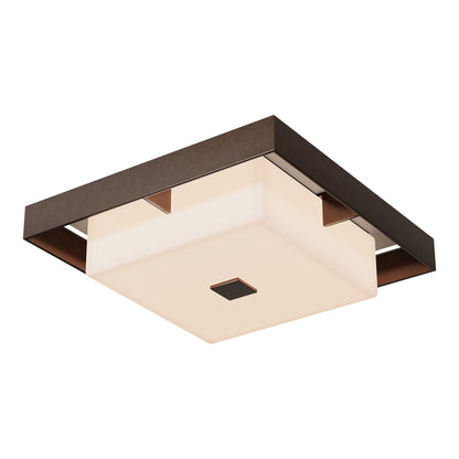 Shadow Box Outdoor Flush Mount Ceiling Light in Coastal Bronze/Coastal Burnished Steel (Large).