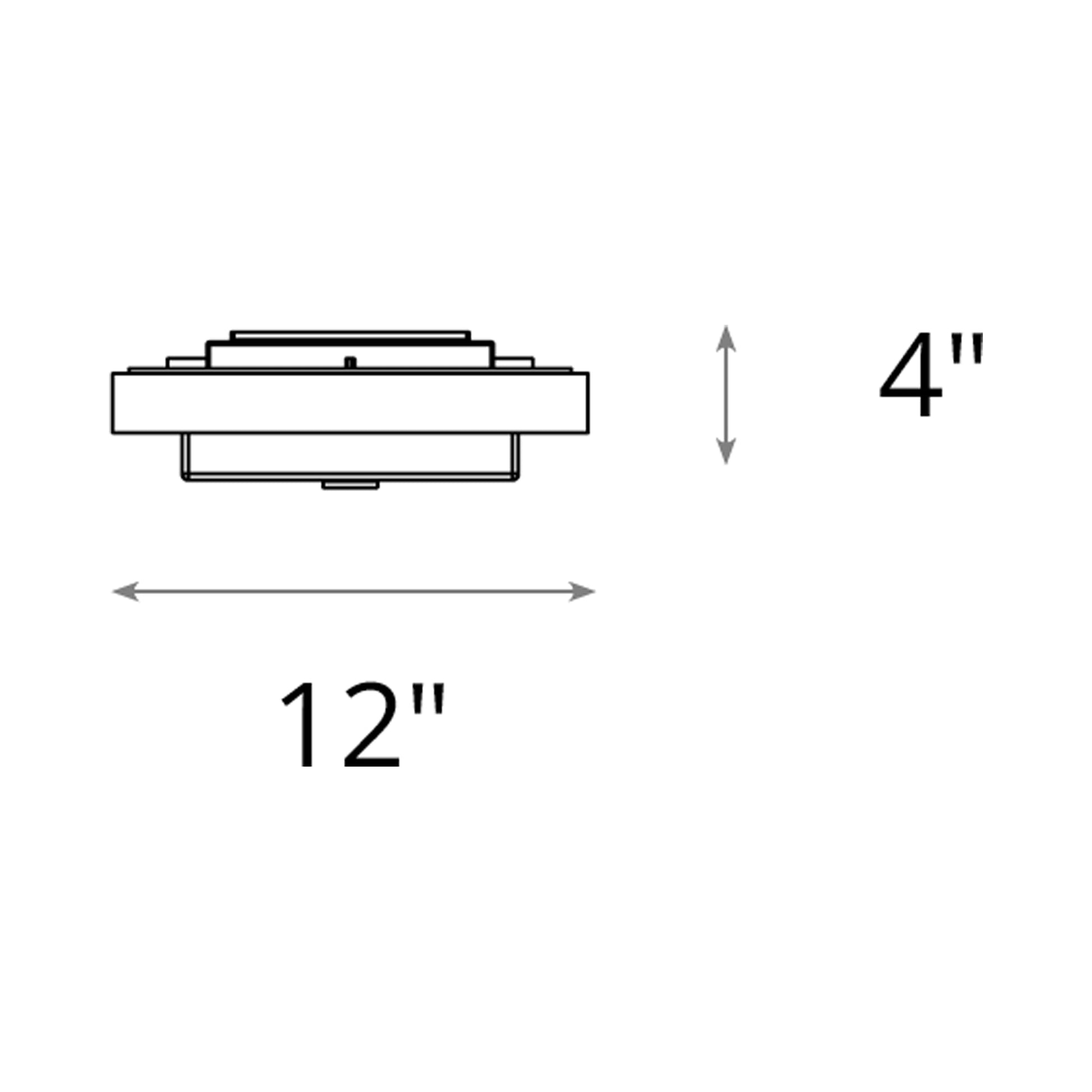 Shadow Box Outdoor Flush Mount Ceiling Light - line drawing.