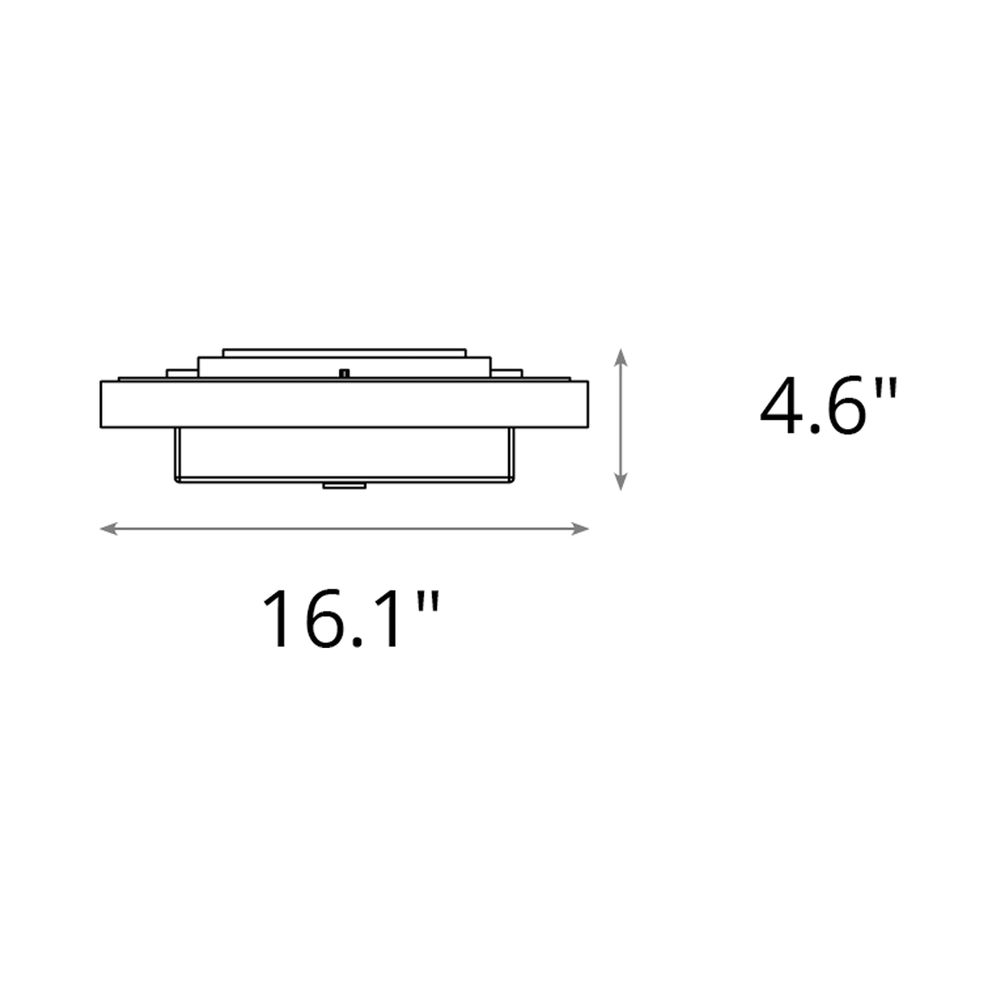 Shadow Box Outdoor Flush Mount Ceiling Light - line drawing.