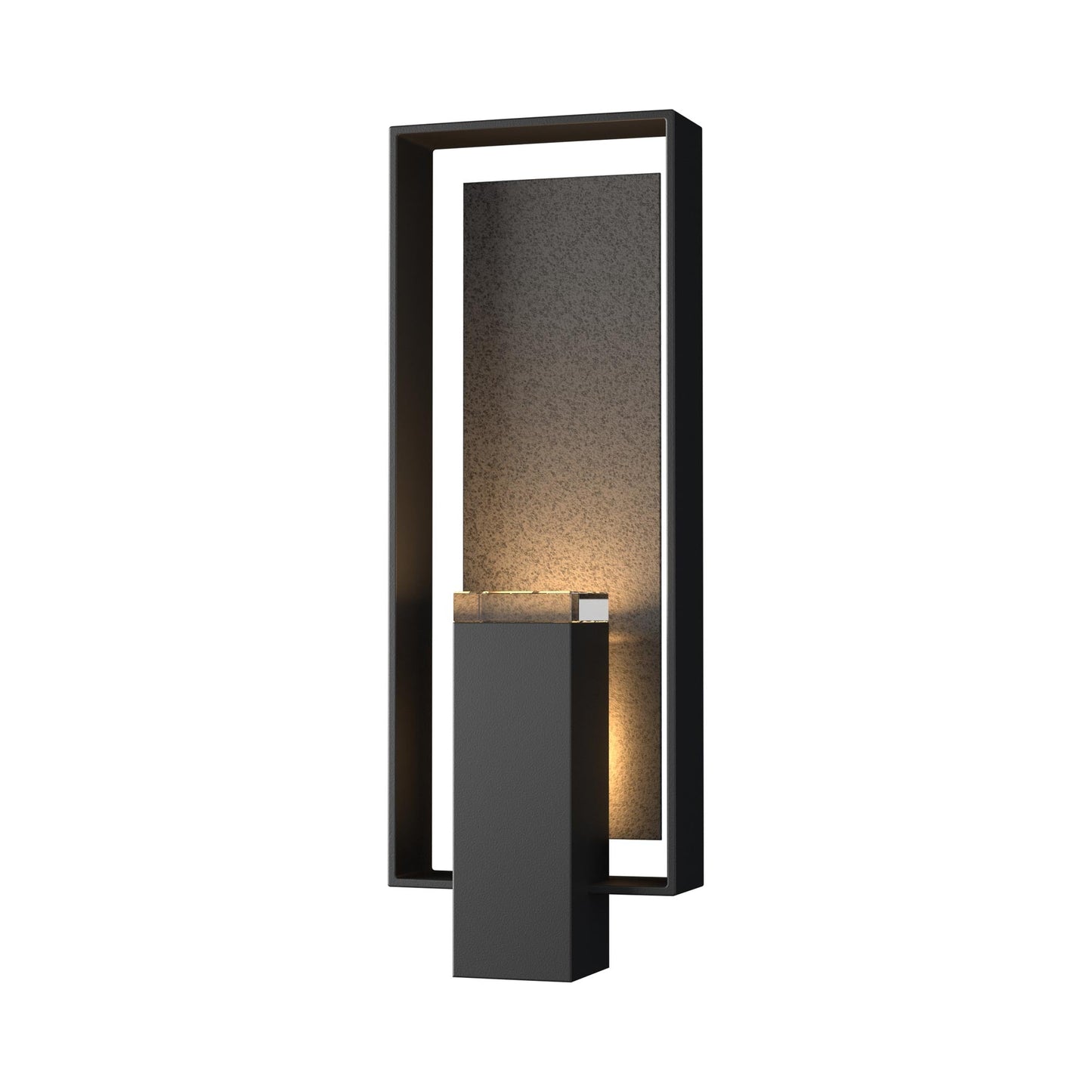 Shadow Box Outdoor Vertical Wall Light in Coastal Black/Coastal Natural Iron (Standard).