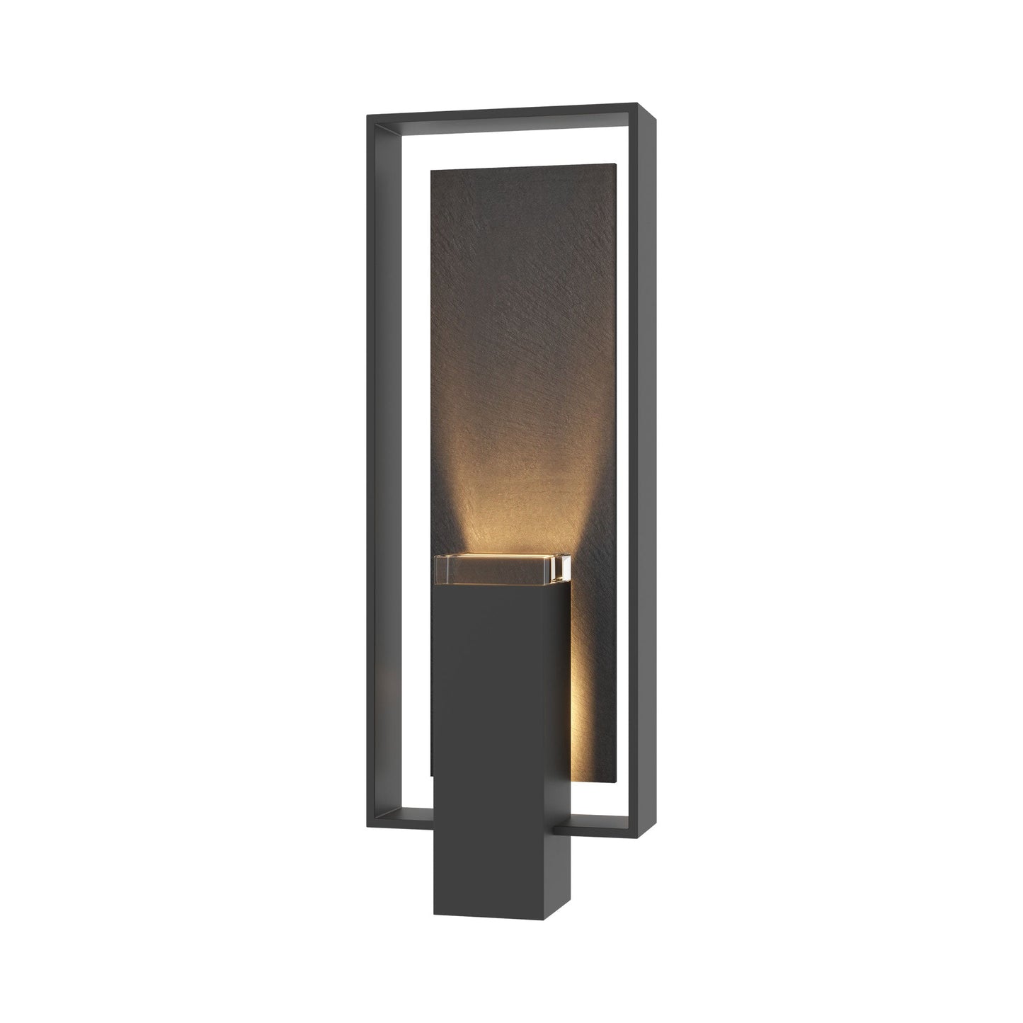 Shadow Box Outdoor Vertical Wall Light in Coastal Black/Slate (Standard).