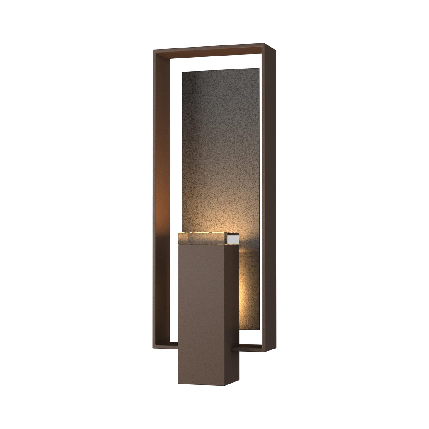Shadow Box Outdoor Vertical Wall Light in Coastal Bronze/Coastal Natural Iron (Standard).