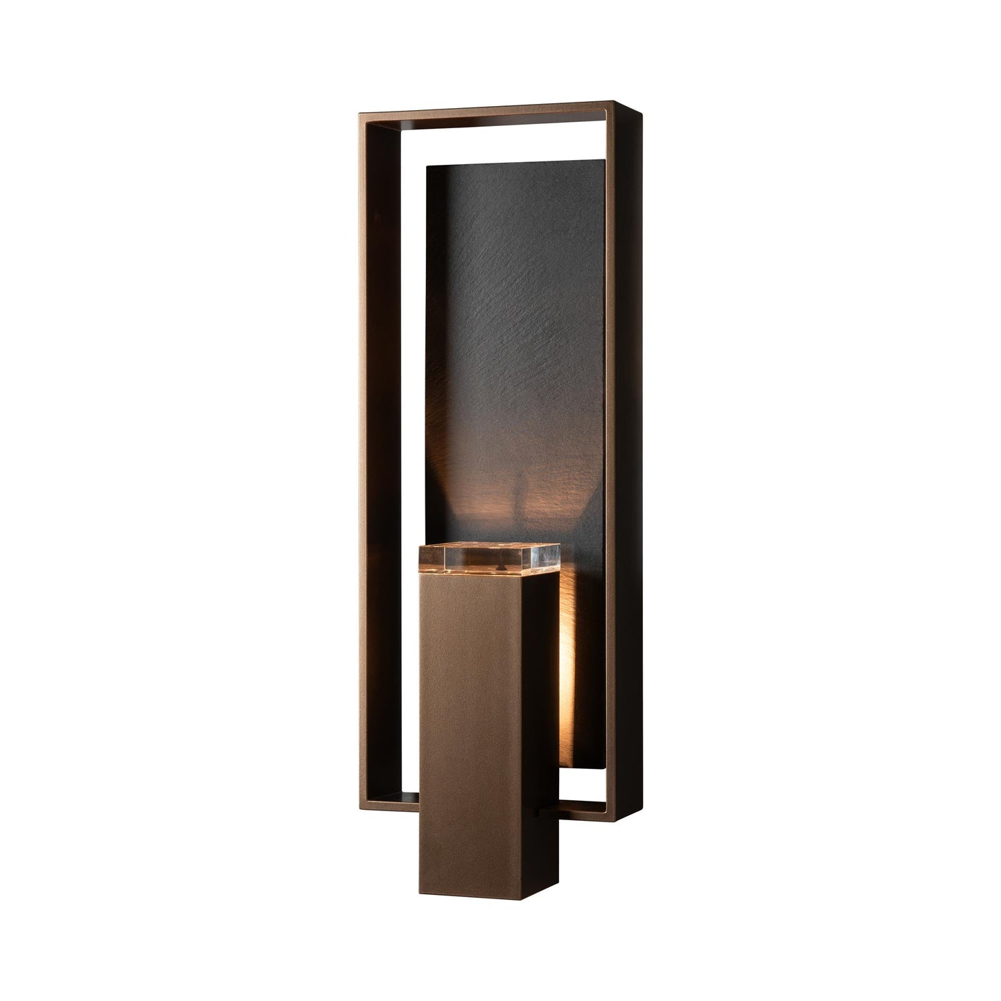 Shadow Box Outdoor Vertical Wall Light in Coastal Bronze/Slate (Standard).