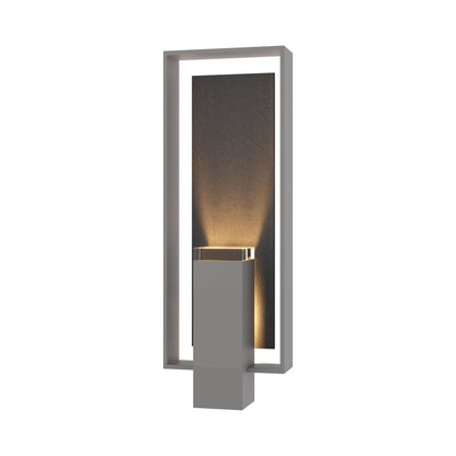 Shadow Box Outdoor Vertical Wall Light in Coastal Burnished Steel/Slate (Standard).