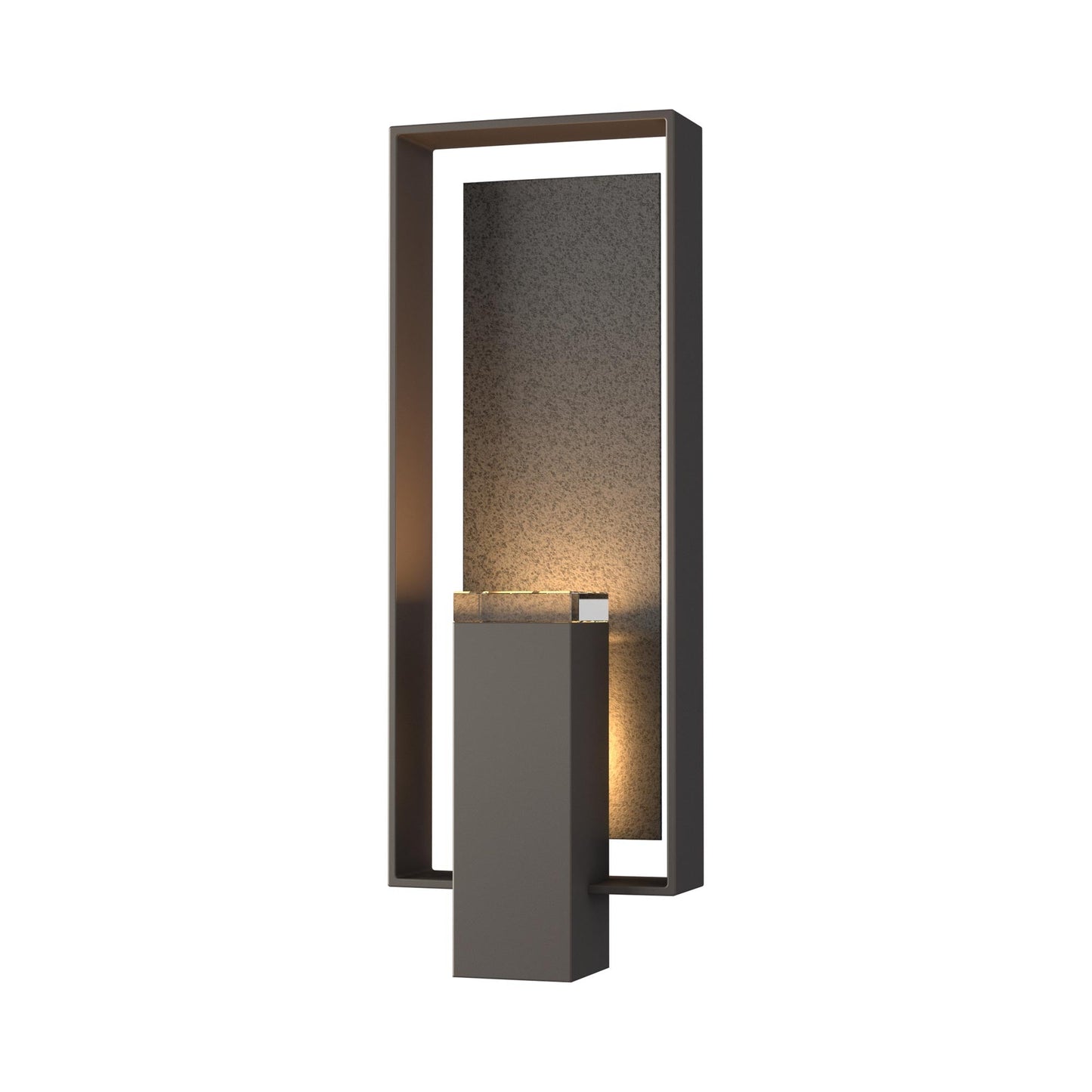 Shadow Box Outdoor Vertical Wall Light in Coastal Dark Smoke/Coastal Natural Iron (Standard).