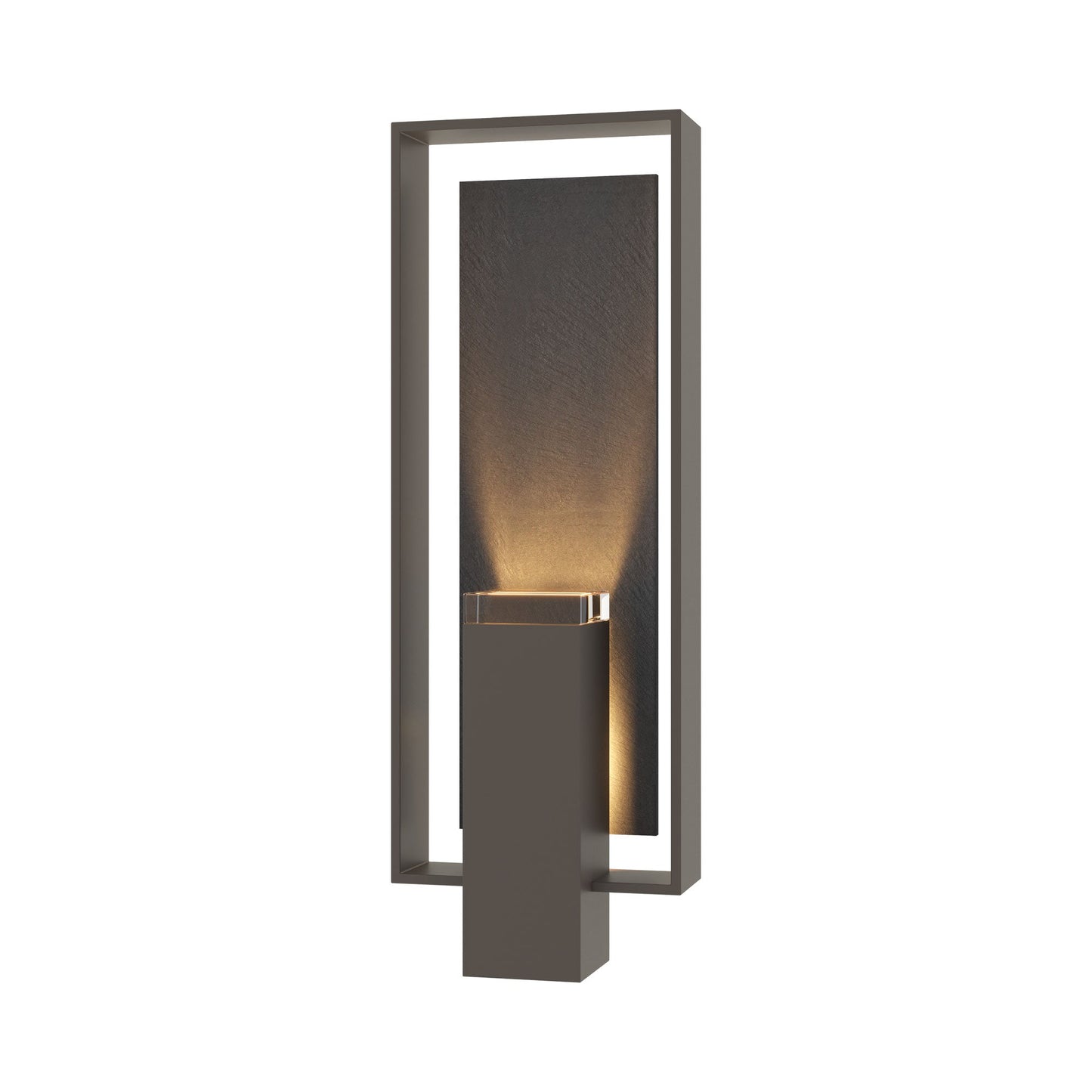 Shadow Box Outdoor Vertical Wall Light in Coastal Dark Smoke/Slate (Standard).