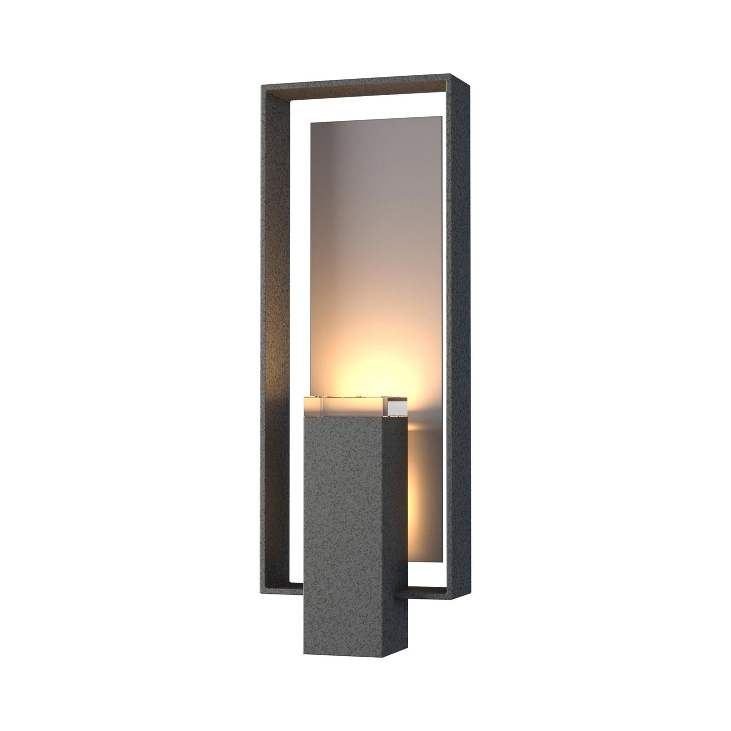 Shadow Box Outdoor Vertical Wall Light in Coastal Natural Iron/Coastal Burnished Steel (Standard).