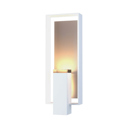Shadow Box Outdoor Vertical Wall Light in Coastal White/Coastal Burnished Steel (Standard).