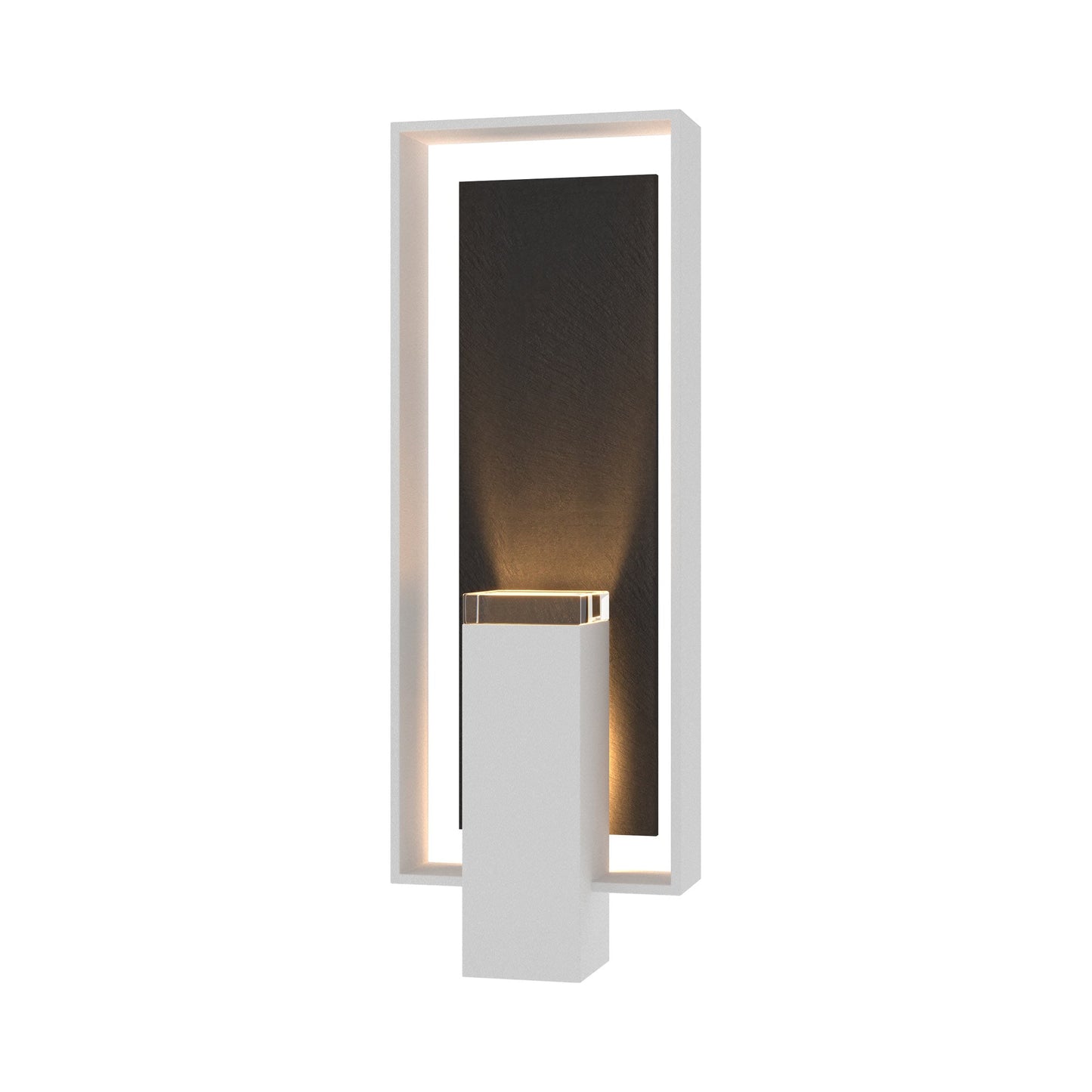 Shadow Box Outdoor Vertical Wall Light in Coastal White/Slate (Standard).
