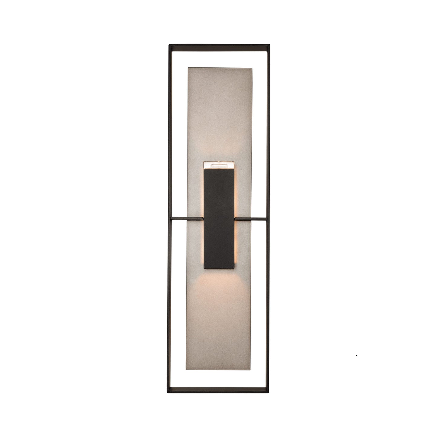 Shadow Box Tall Dark Sky Outdoor Wall Light in Coastal Black/Coastal Burnished Steel (34-Inch).