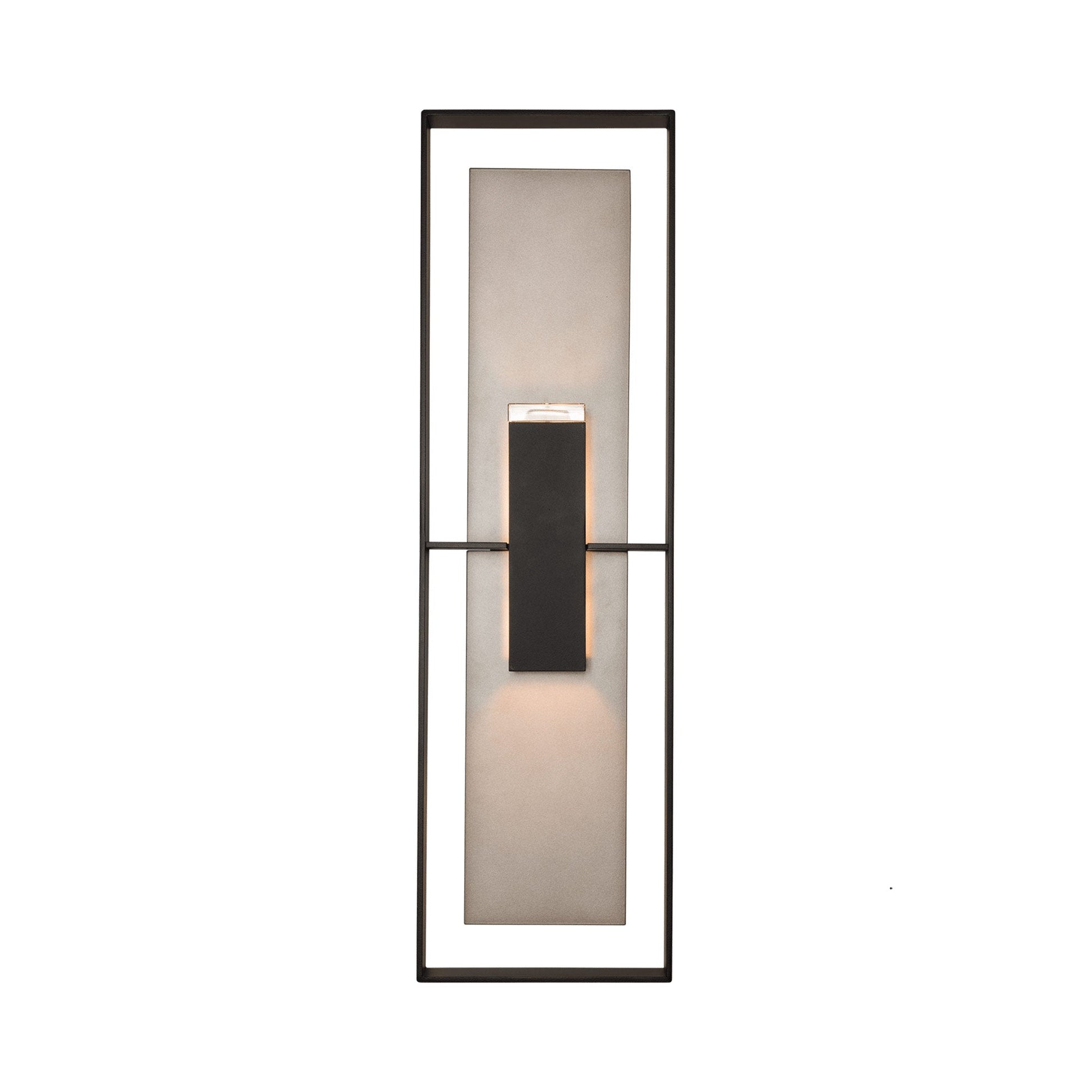 Shadow Box Tall Dark Sky Outdoor Wall Light in Coastal Black/Coastal Burnished Steel (34-Inch).