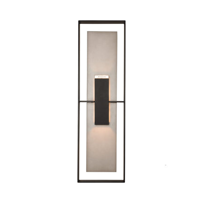 Shadow Box Tall Dark Sky Outdoor Wall Light in Coastal Black/Coastal Burnished Steel (34-Inch).