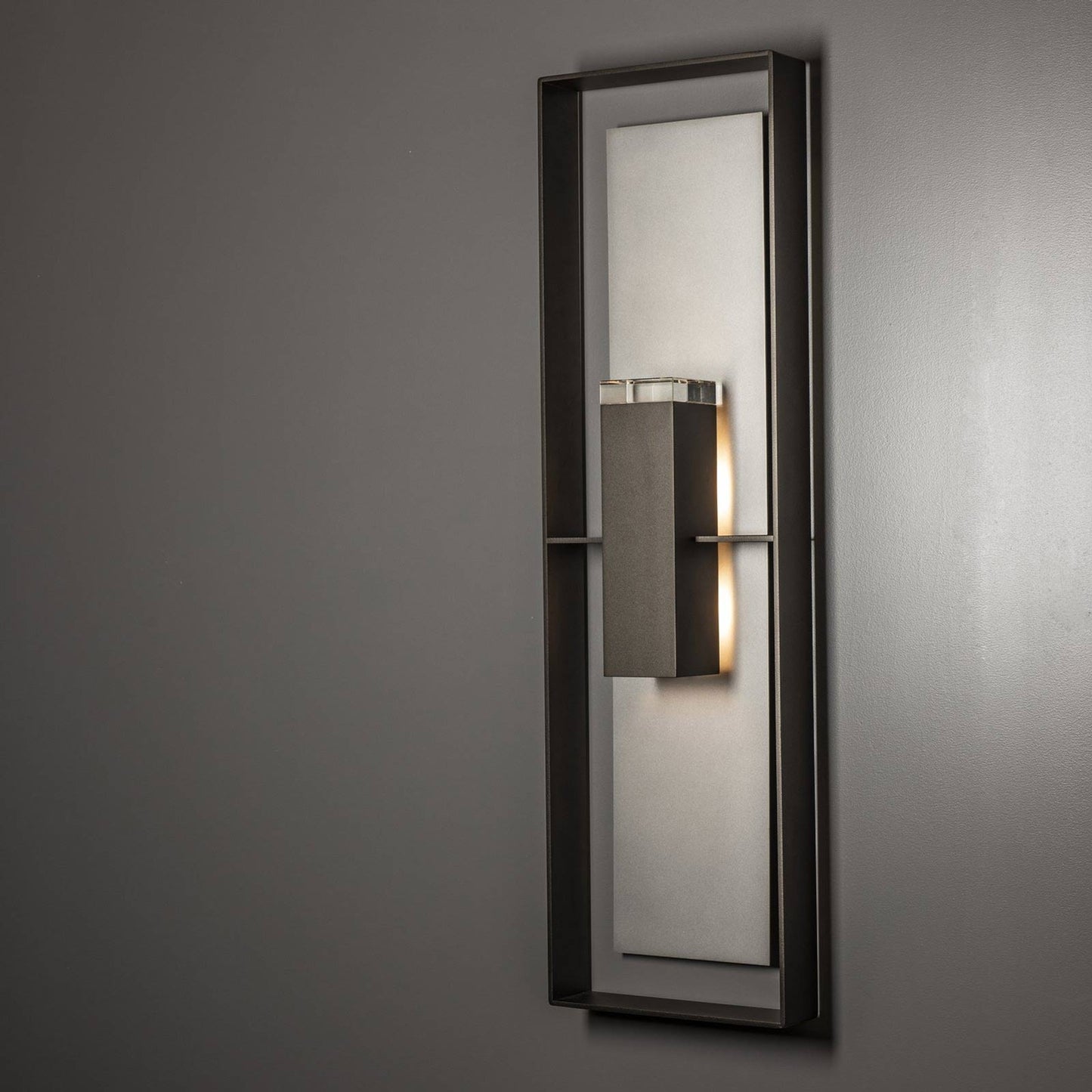 Shadow Box Tall Dark Sky Outdoor Wall Light in Detail.