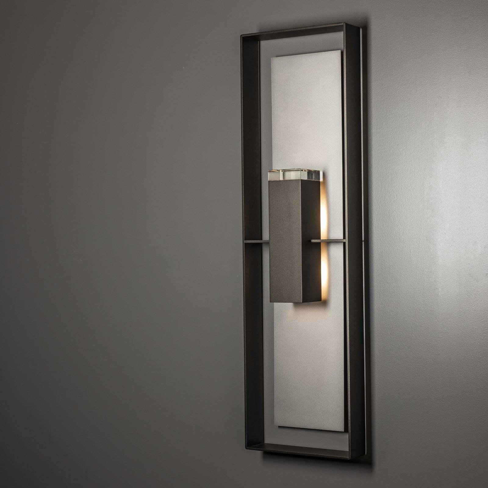 Shadow Box Tall Dark Sky Outdoor Wall Light in Detail.
