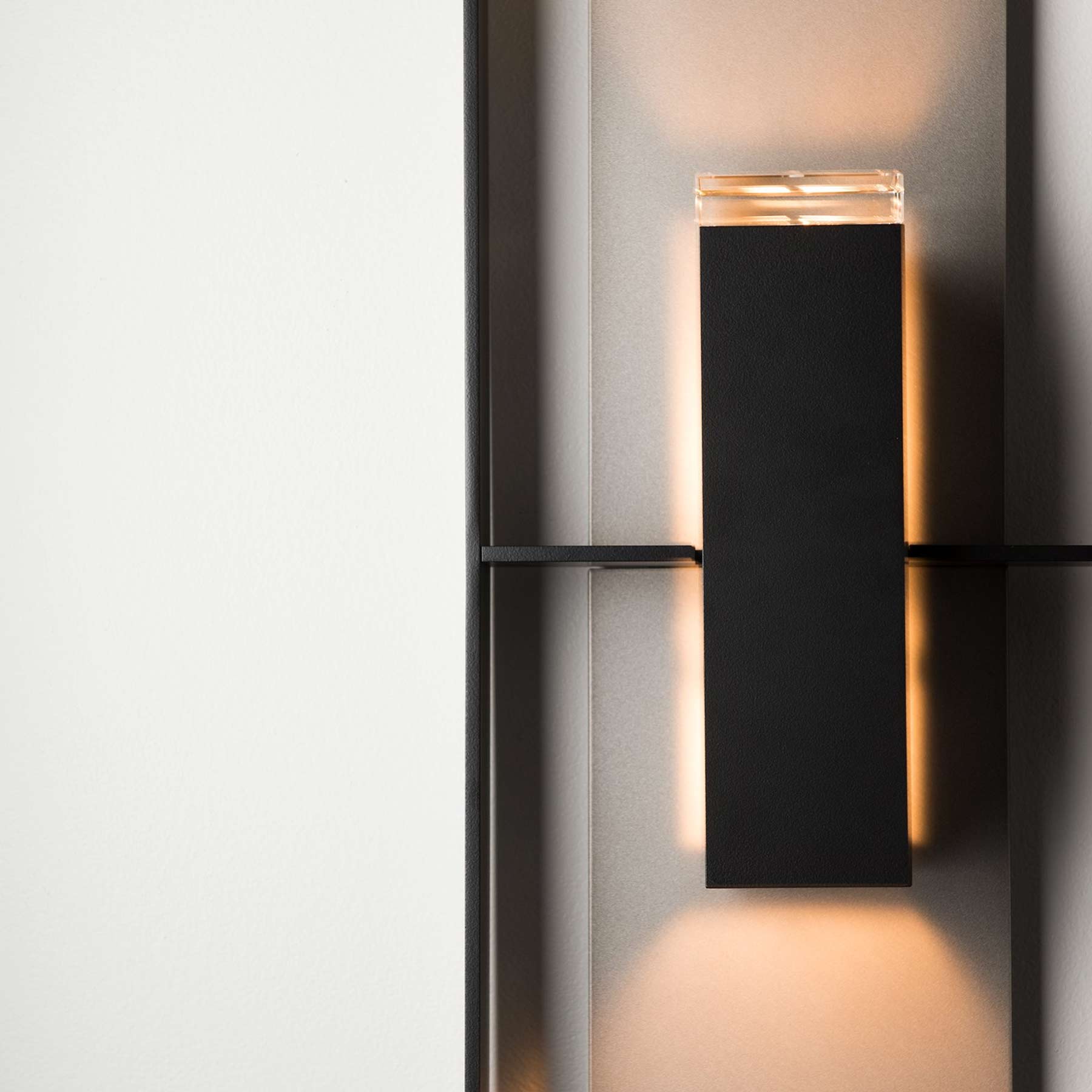 Shadow Box Tall Dark Sky Outdoor Wall Light in Detail.
