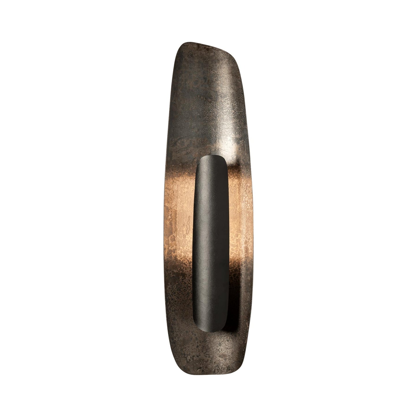 Shield Large LED Wall Light in Black/Clear Steel.