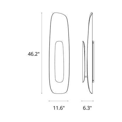 Shield Large LED Wall Light - line drawing.