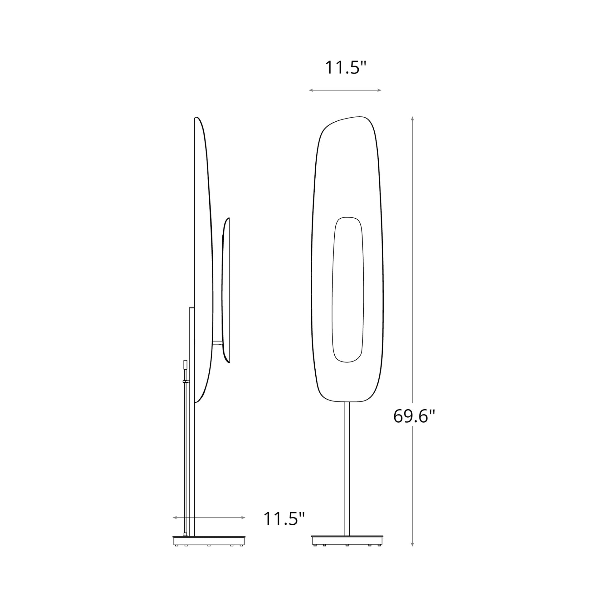 Shield LED Floor Lamp - line drawing.