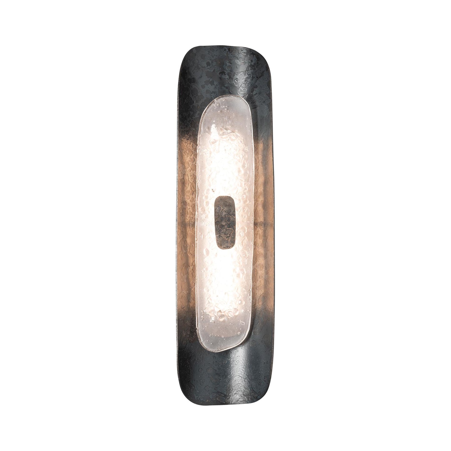 Shield Small LED Wall Light in Black/Clear Steel.