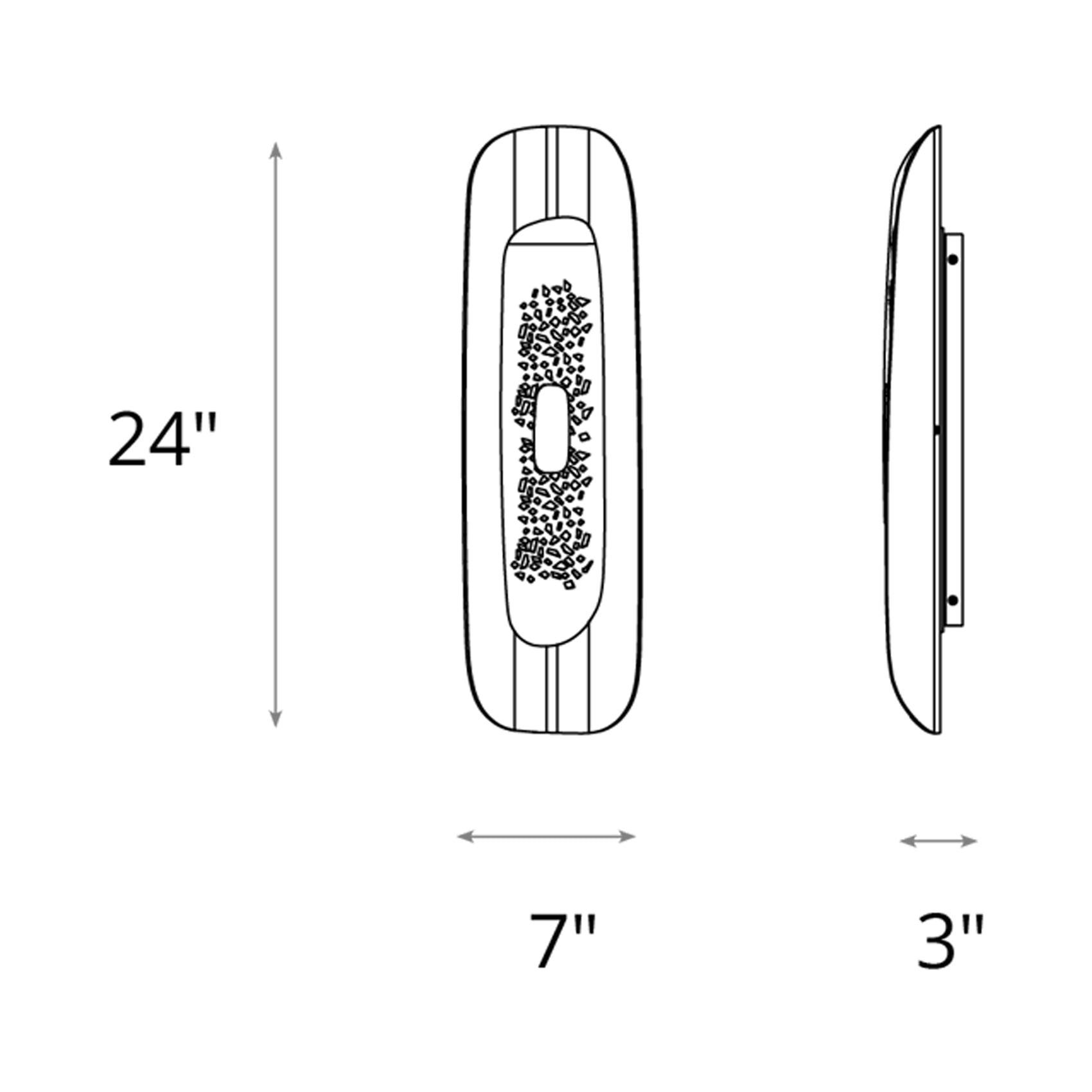 Shield Small LED Wall Light - line drawing.