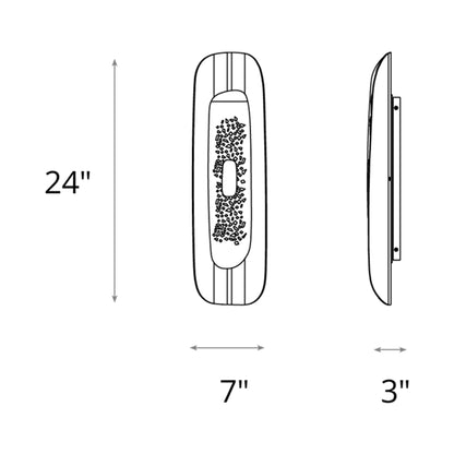 Shield Small LED Wall Light - line drawing.