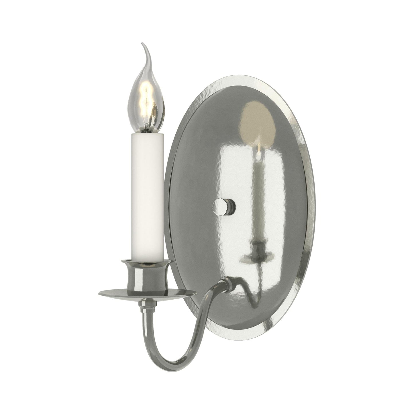 Simple Lines Candle Wall Light in Sterling.
