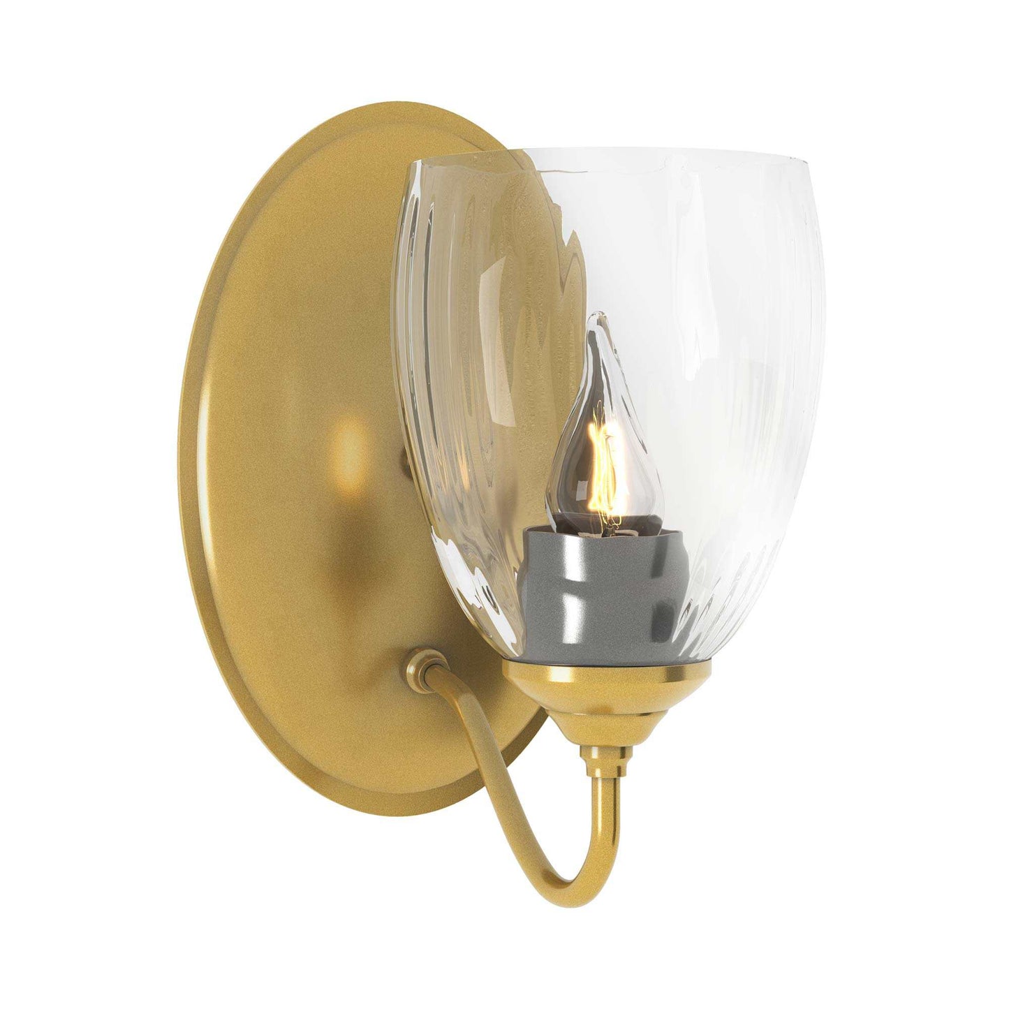 Simple Lines Wall Light in Modern Brass.