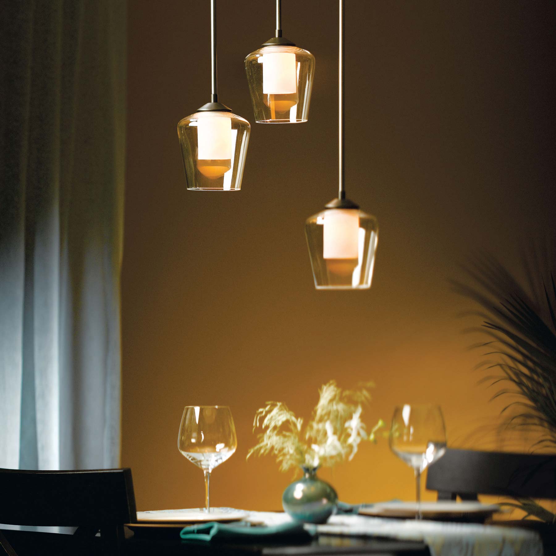 Simple Mini Pendant Light in dining room.