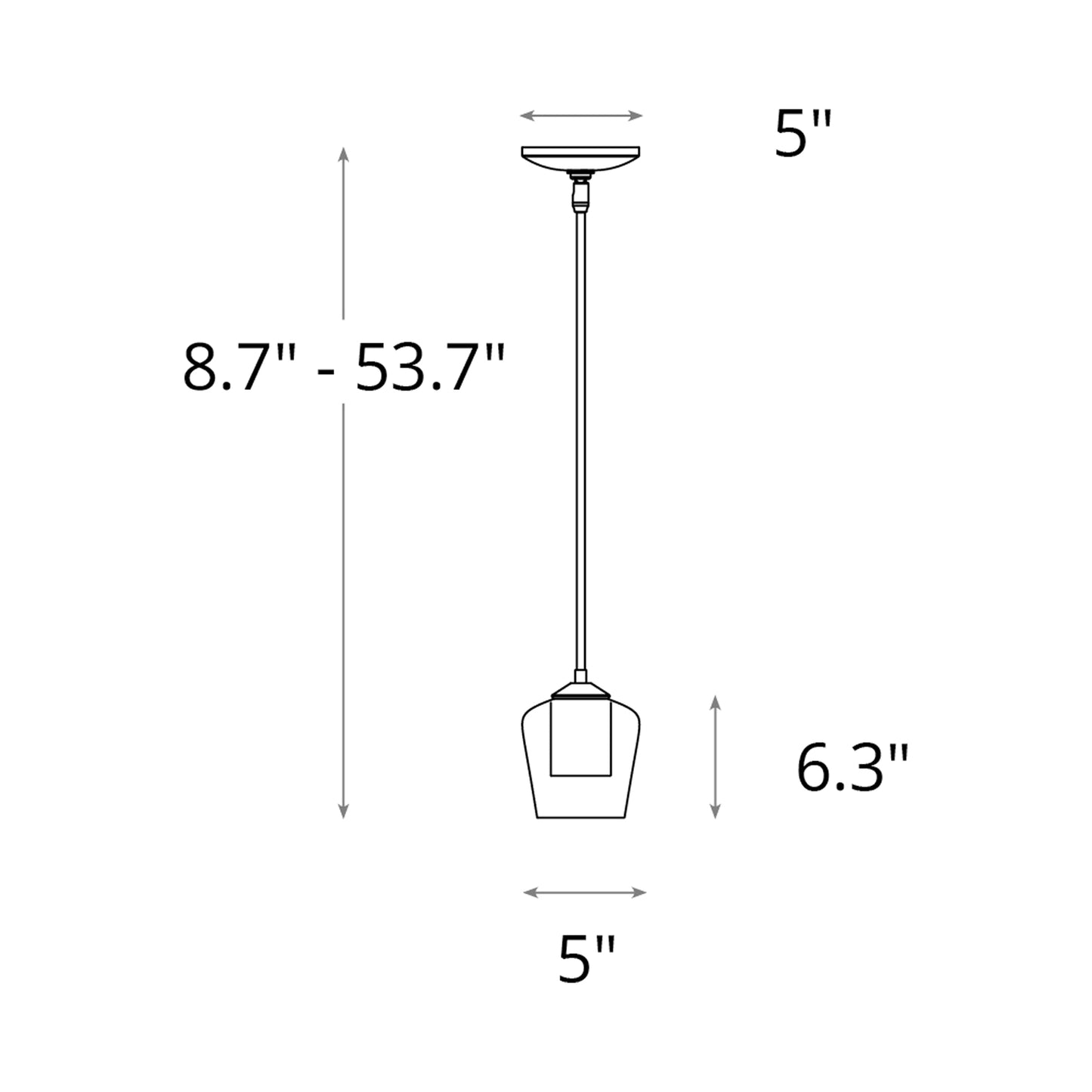Simple Mini Pendant Light - line drawing.