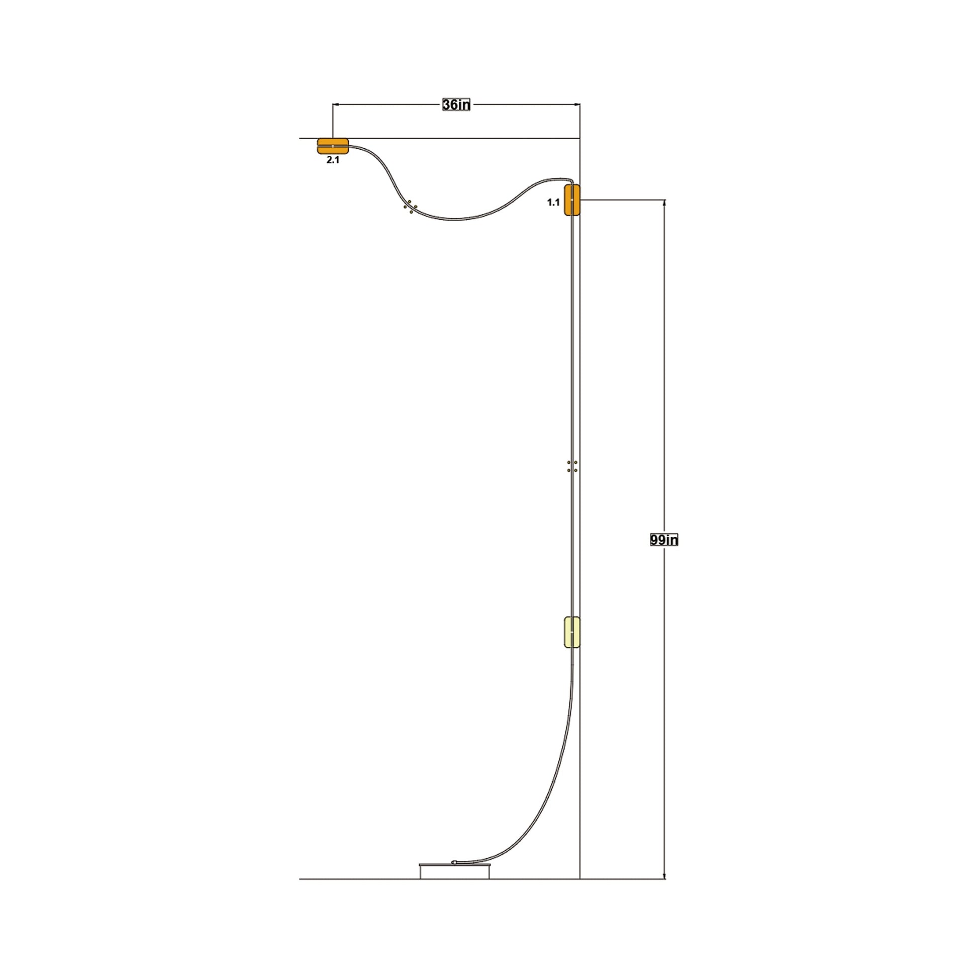 Snaps LED Floor Lamp - line drawing.