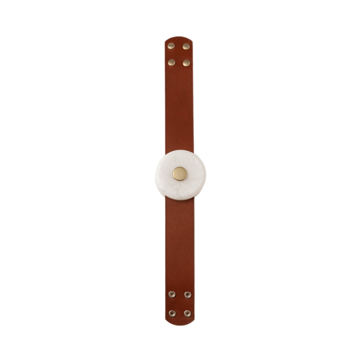 Snaps LED Module With Extension Strap in Modern Brass/Leather Chestnut (24-Inch).