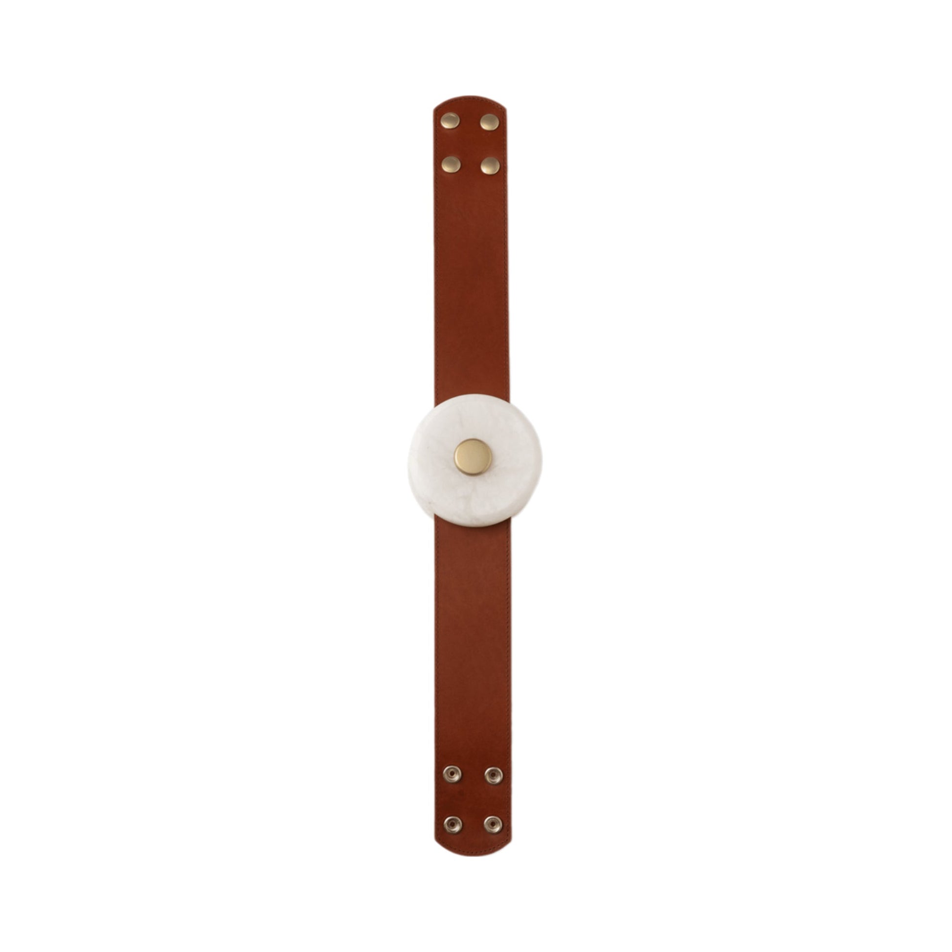 Snaps LED Module With Extension Strap in Modern Brass/Leather Chestnut (24-Inch).