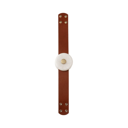 Snaps LED Module With Extension Strap in Modern Brass/Leather Chestnut (24-Inch).