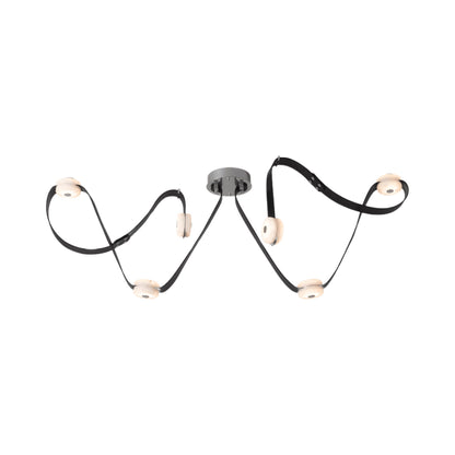 Snaps LED Pendant Light in Sterling/Leather Black (Small).