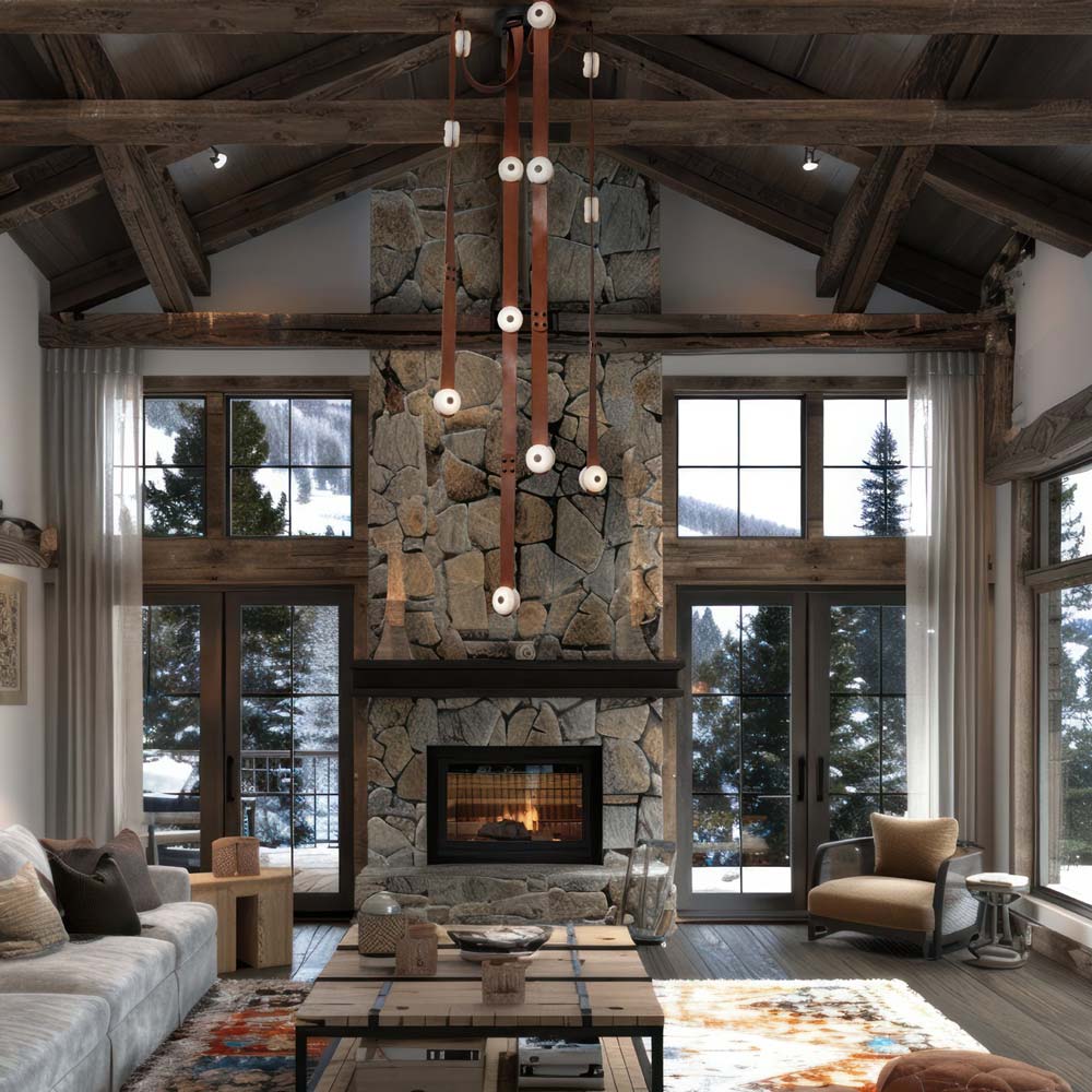 Snaps LED Pendant Light in living room.