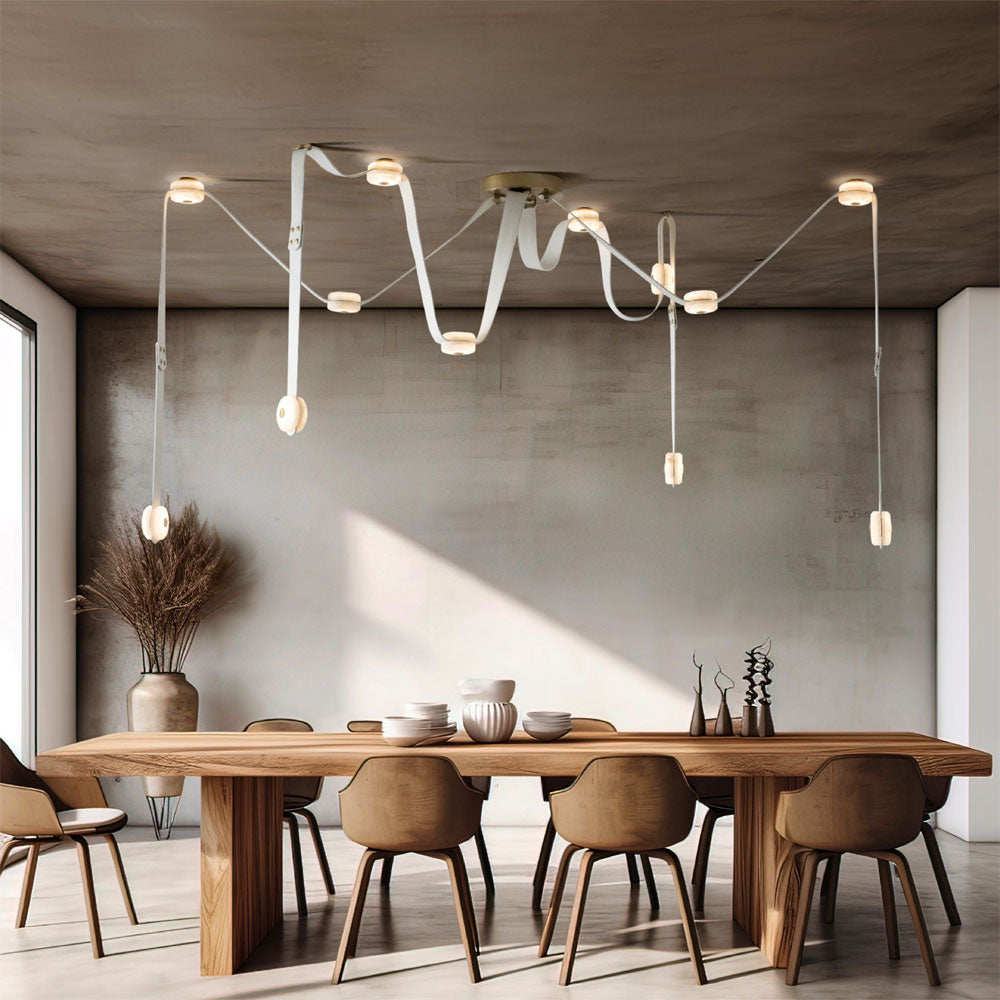 Snaps LED Pendant Light in dining room.