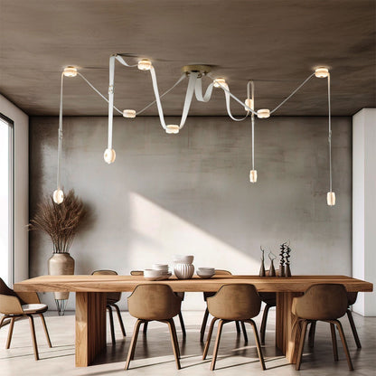Snaps LED Pendant Light in dining room.