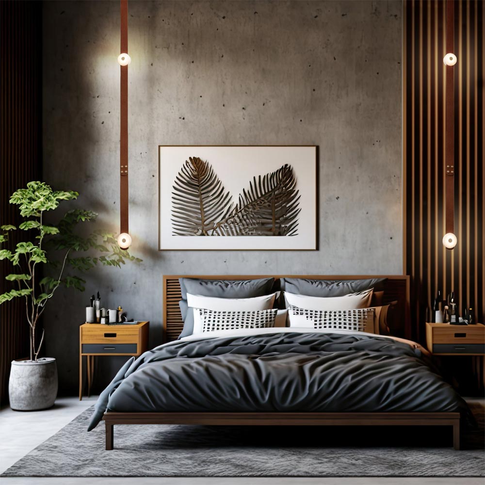 Snaps Single LED Pendant Light in bedroom.