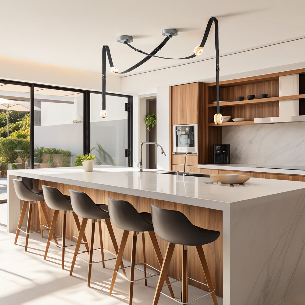 Snaps Single LED Pendant Light in kitchen.