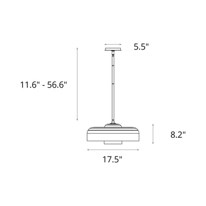 Sora Pendant Light - line drawing.